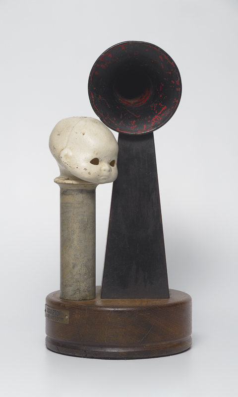 Silent Prayer — Assemblage figure folded in contemplation