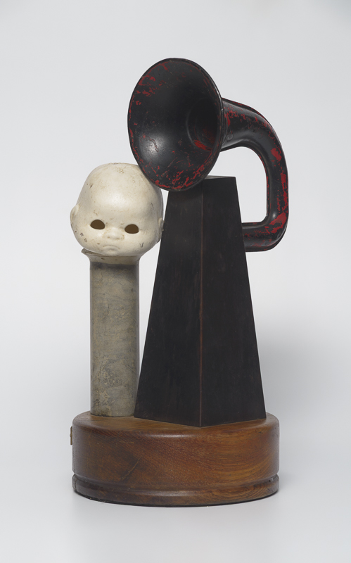 Silent Prayer — Assemblage figure folded in contemplation